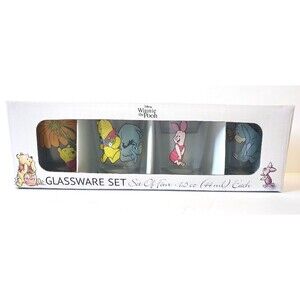 Winnie the Pooh Shot Glasses -  Set of 4 1.5 Oz / 44ml Each - Disney